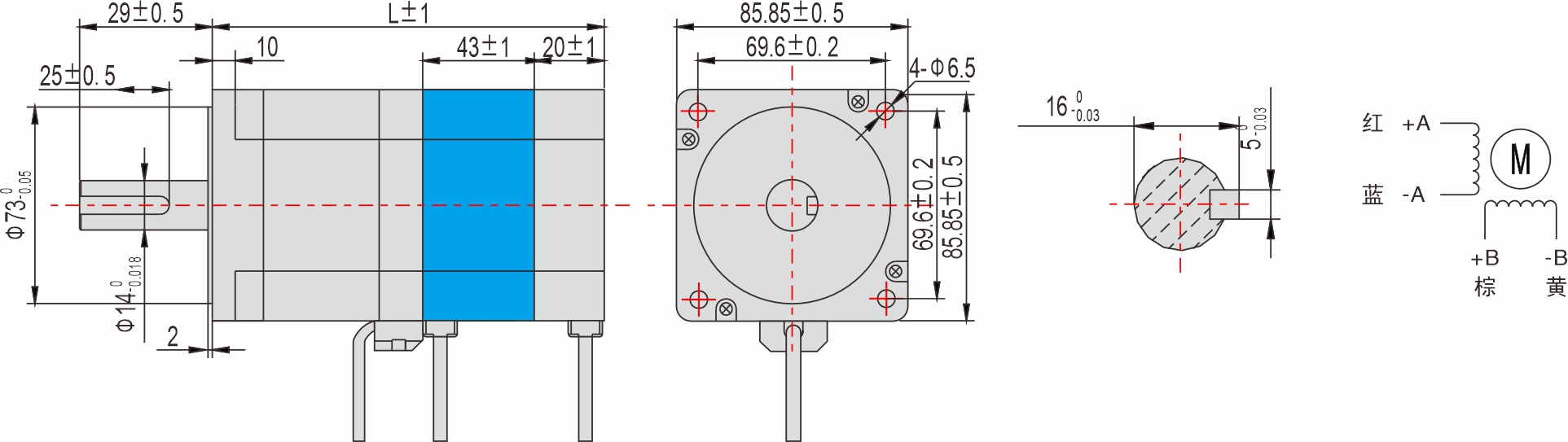 85mm 系列 帶剎車閉環(huán)步進(jìn)電機(jī)