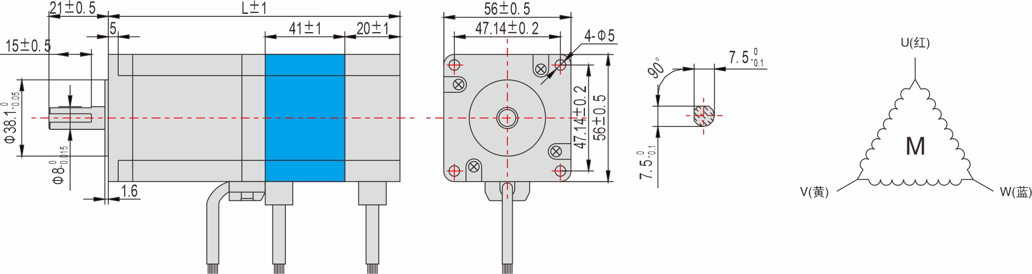 56mm 系列 帶剎車閉環步進電機