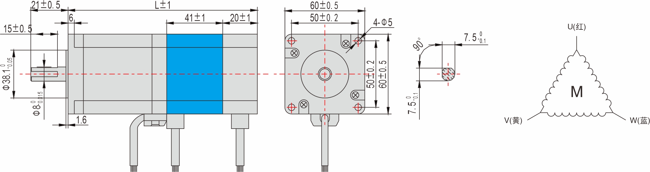 60mm 系列 帶剎車閉環(huán)步進電機