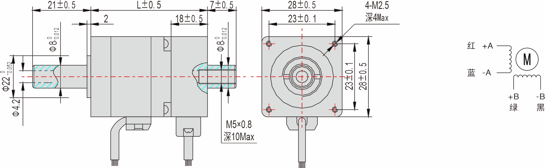 28mm 系列 中空軸閉環步進電機