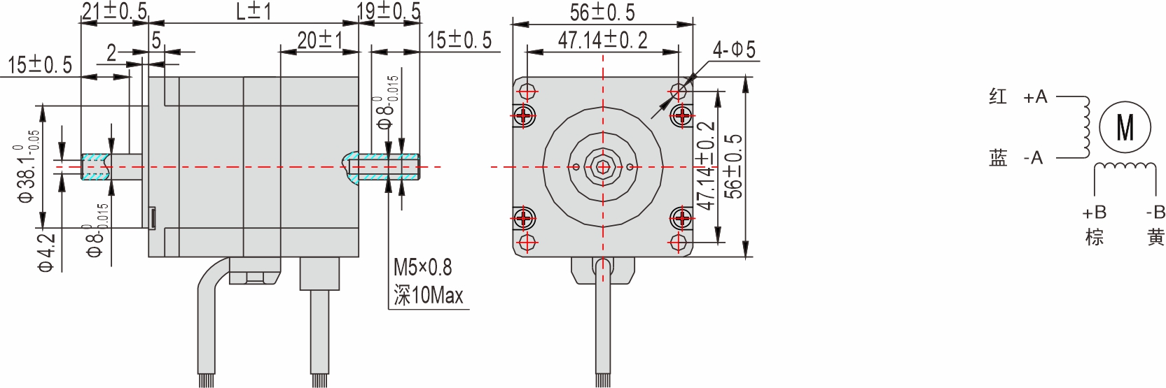 56mm 系列 中空軸閉環步進電機