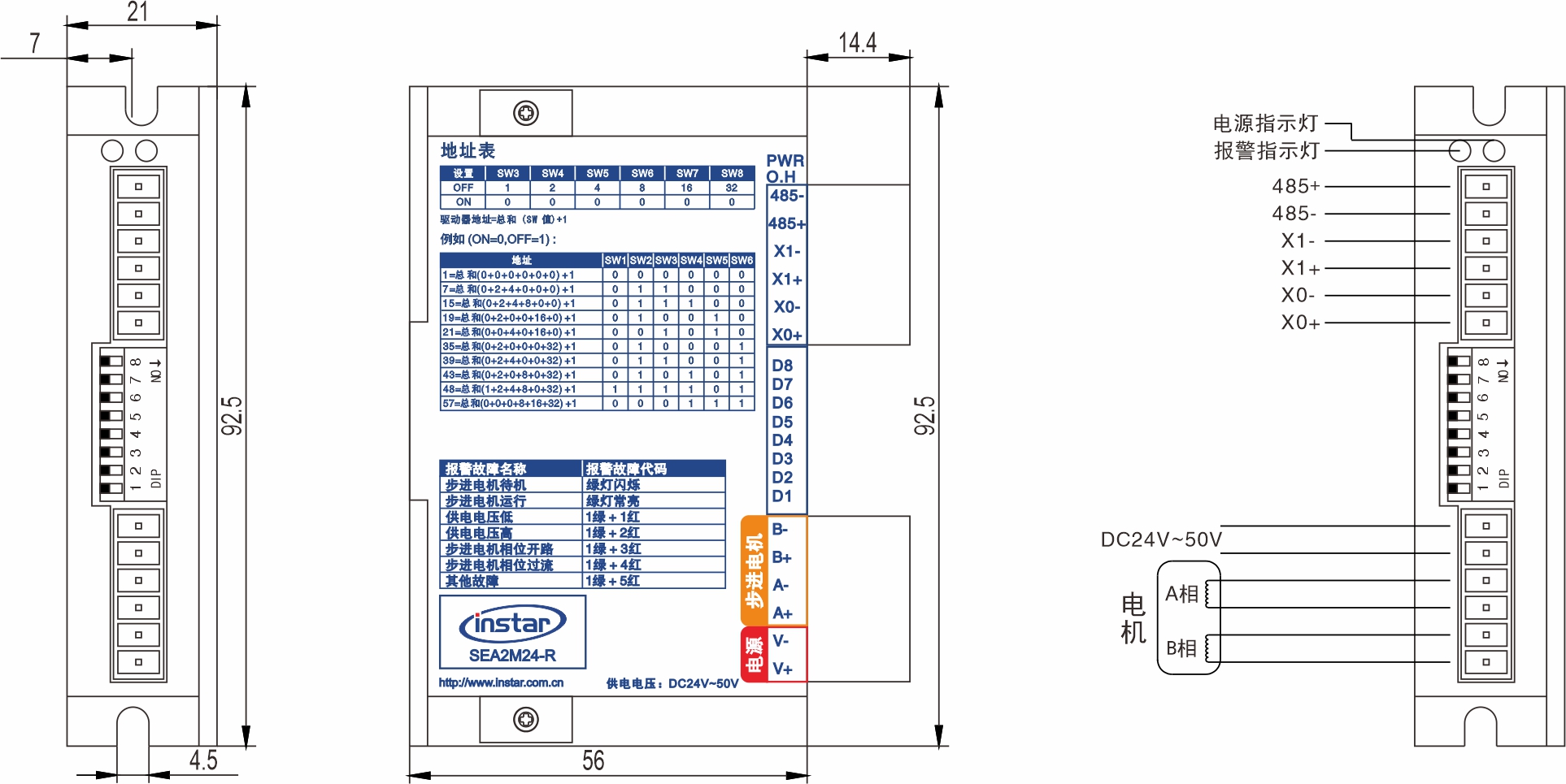 SEA2M24-R RS485總線閉環步進驅動器