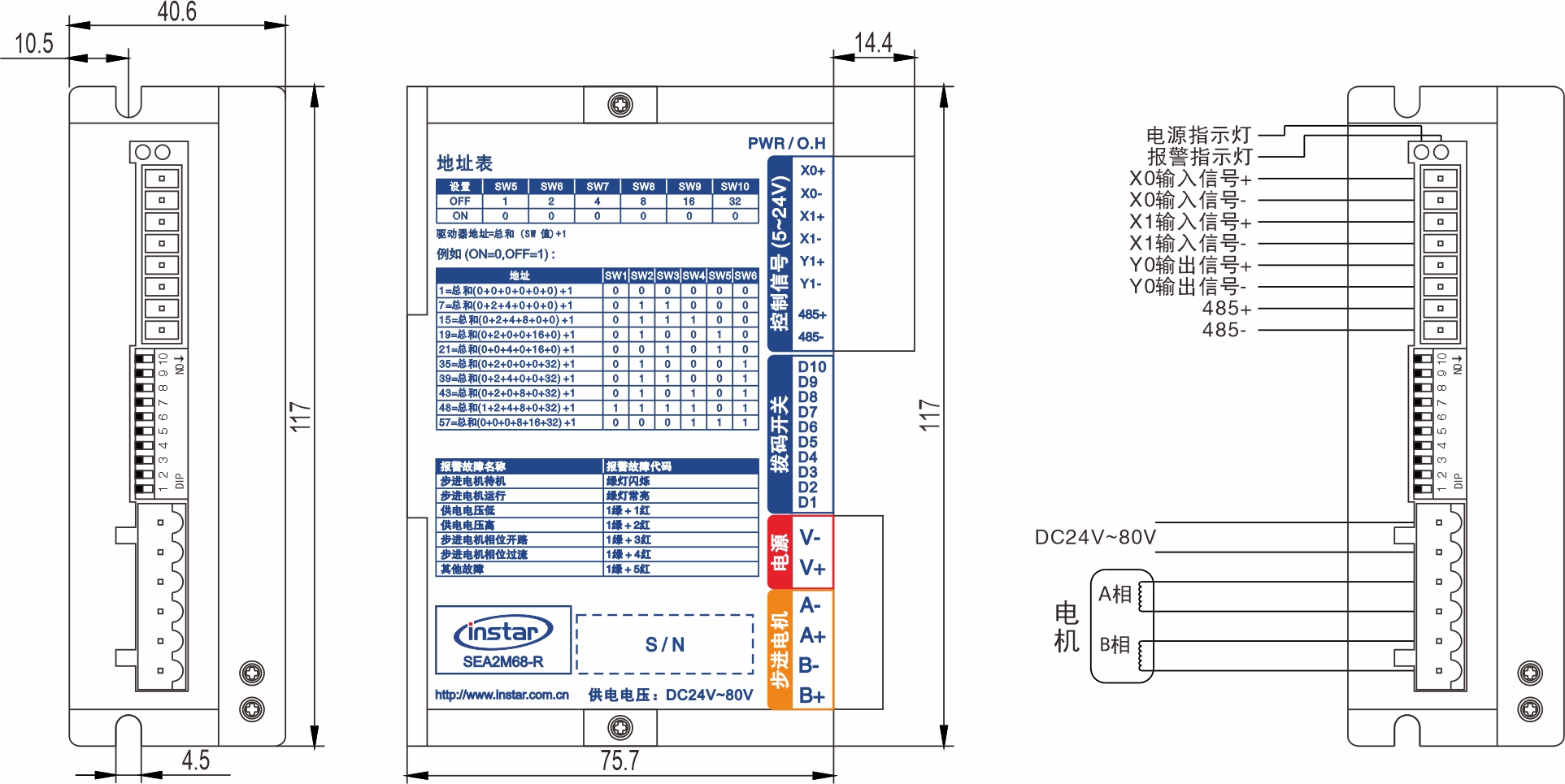 SEA2M44-R RS485總線閉環步進驅動器